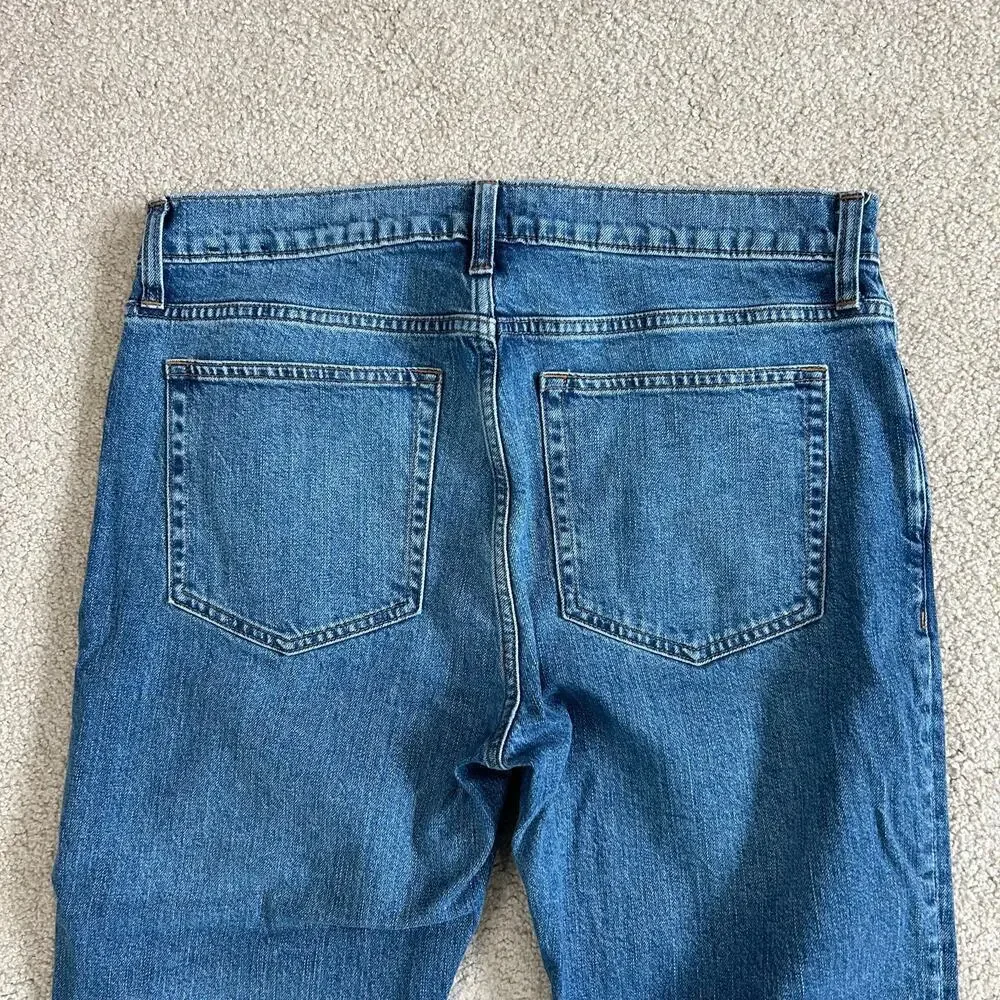J. Crew Flex Classic Straight Leg Jeans Mdium Wash Blue Denim Mens Size W33 L 30